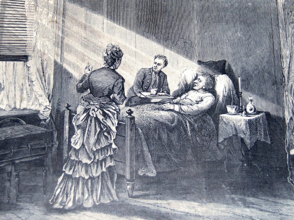 Х.К. Андерсен на смертном одре в Ролигеде, 1875