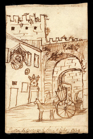 Х.К. Андерсен. Ворота С. Лоренцо в Риме, Италия. 6 февраля 1834 года