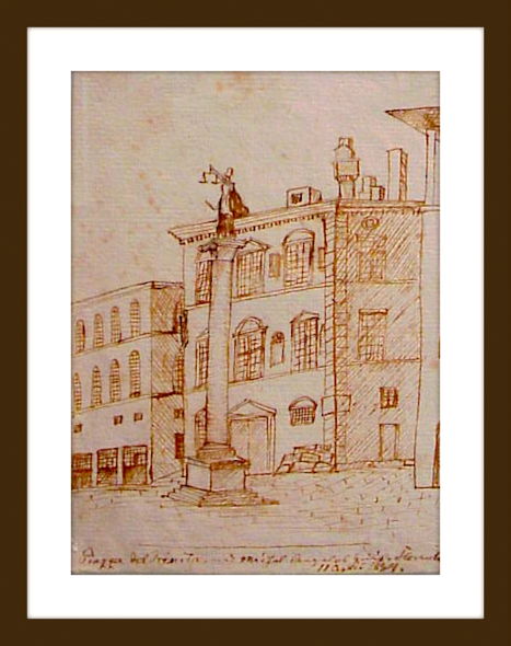 Х.К. Андерсен. Пьяцца дель Тринита с домом Микеланджело, Флоренция, 11 апреля 1834 года