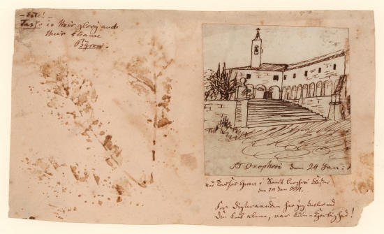 Х.К. Андерсен. Могила святого Онофроя. Рим, Италия. 24 января 1834 года