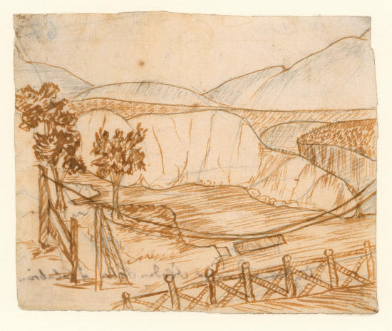 Х.К. Андерсен. Мост над рекой Села в Калабрии. Река Села, Калабрия, Италия. 4 марта 1834 года