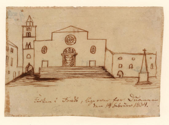 Х.К. Андерсен. Церковь Фонди, прямо напротив таможни. 14 февраля 1834 года