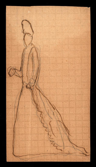 Х.К. Андерсен. Рисунок человека в длинном платье и цилиндре