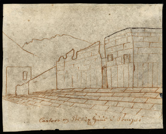 Х.К. Андерсен. Дом Кастора и Поллукса в Помпеях. Площадь Помпеи, Италия. 3 марта 1834 года