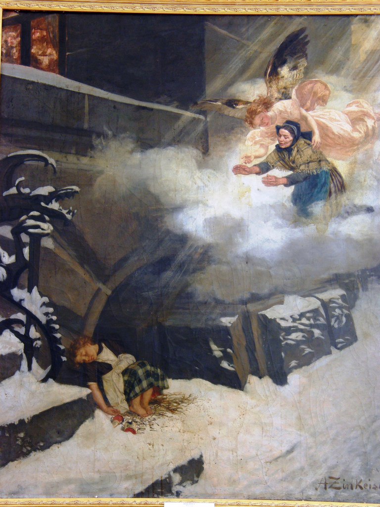 Август Цинкайзен (1856–1912). «Девочка со спичками». Холст, масло
