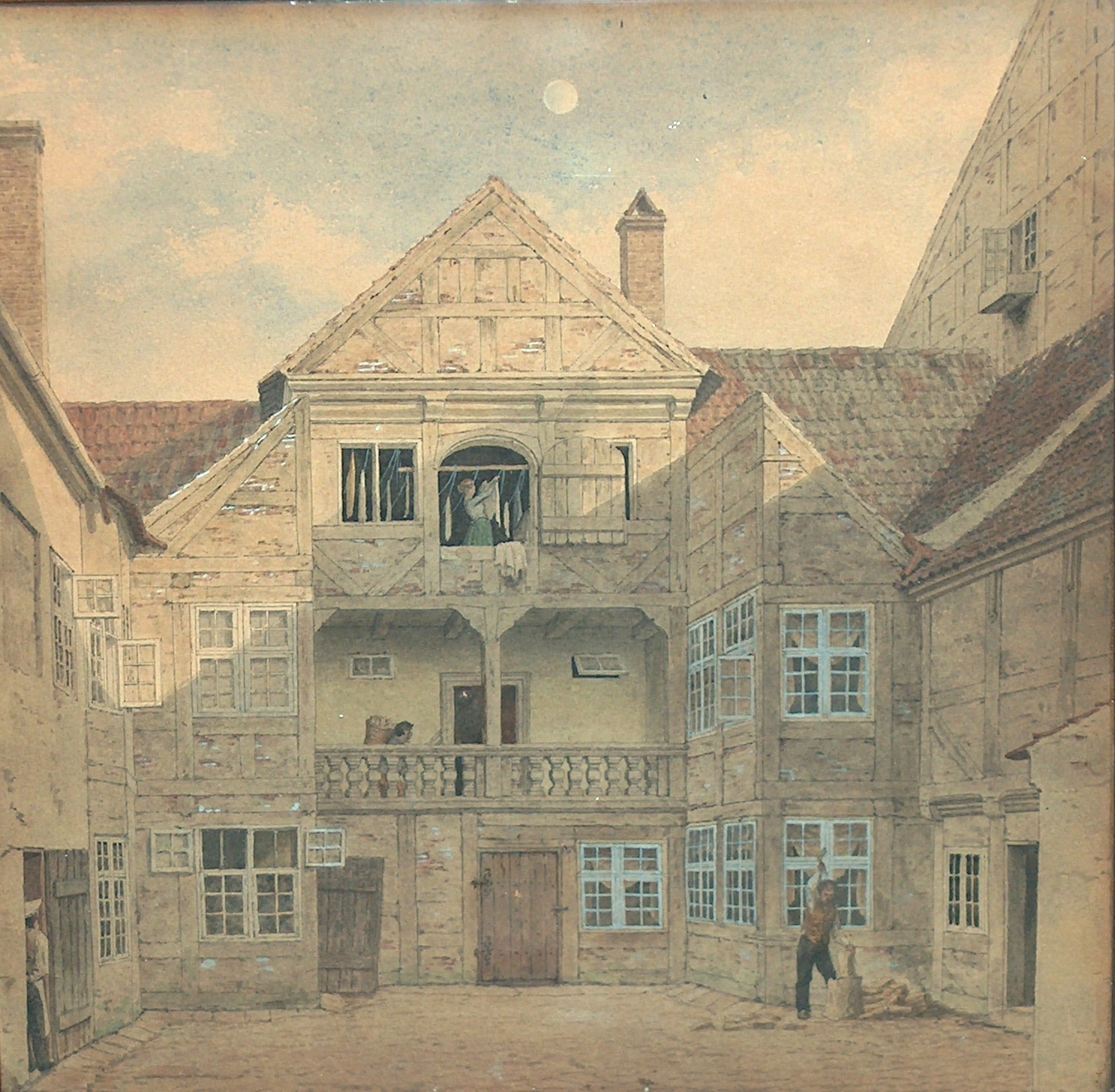 Дом Коллинов на Бредгаде в Копенгагене. Рисунок Генриха Хансена, 1850 год