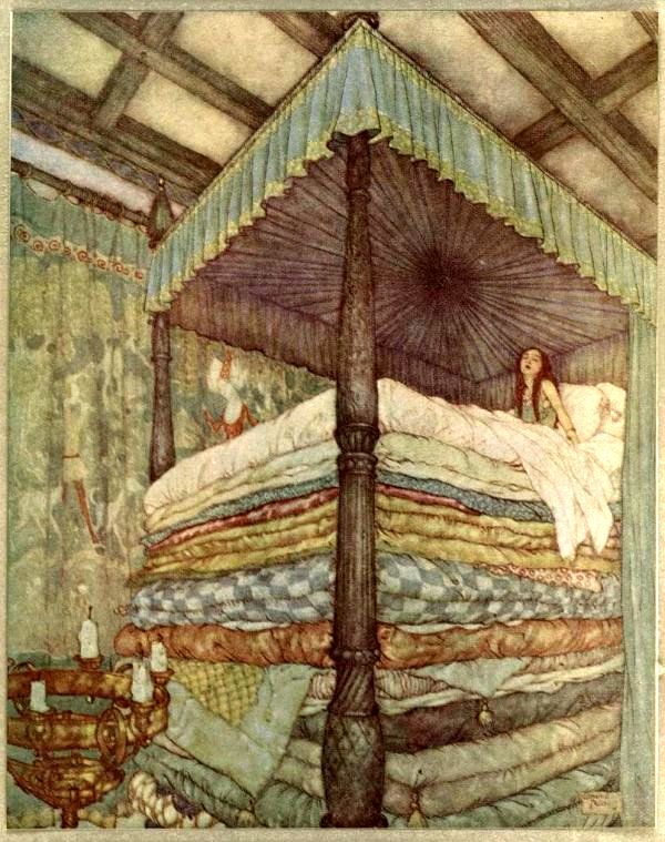 Иллюстрации Эдмунда Дюлака к сказке «Принцесса на горошине»