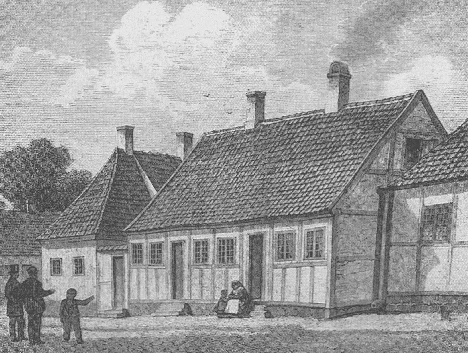 Дом в Оденсе на улице Мункемёллерстреде, где прошло детство писателя