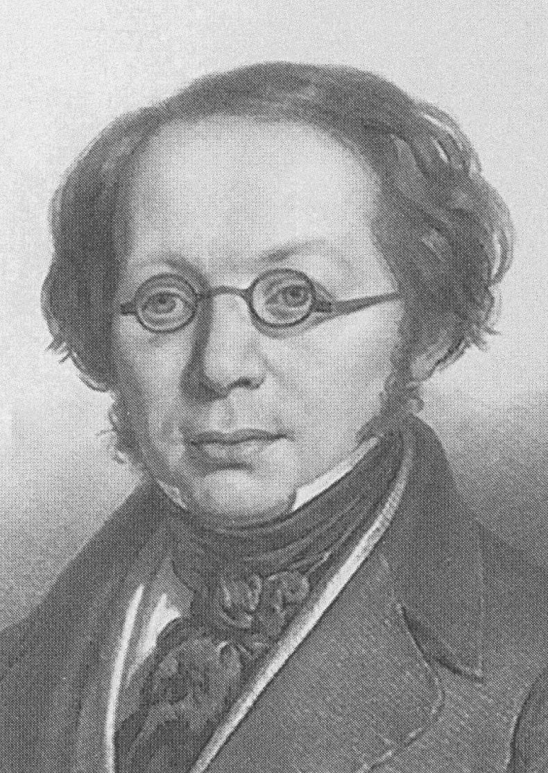 Х. Херц, датский писатель и поэт. Портрет работы Э. Берентсена. 1842 г.