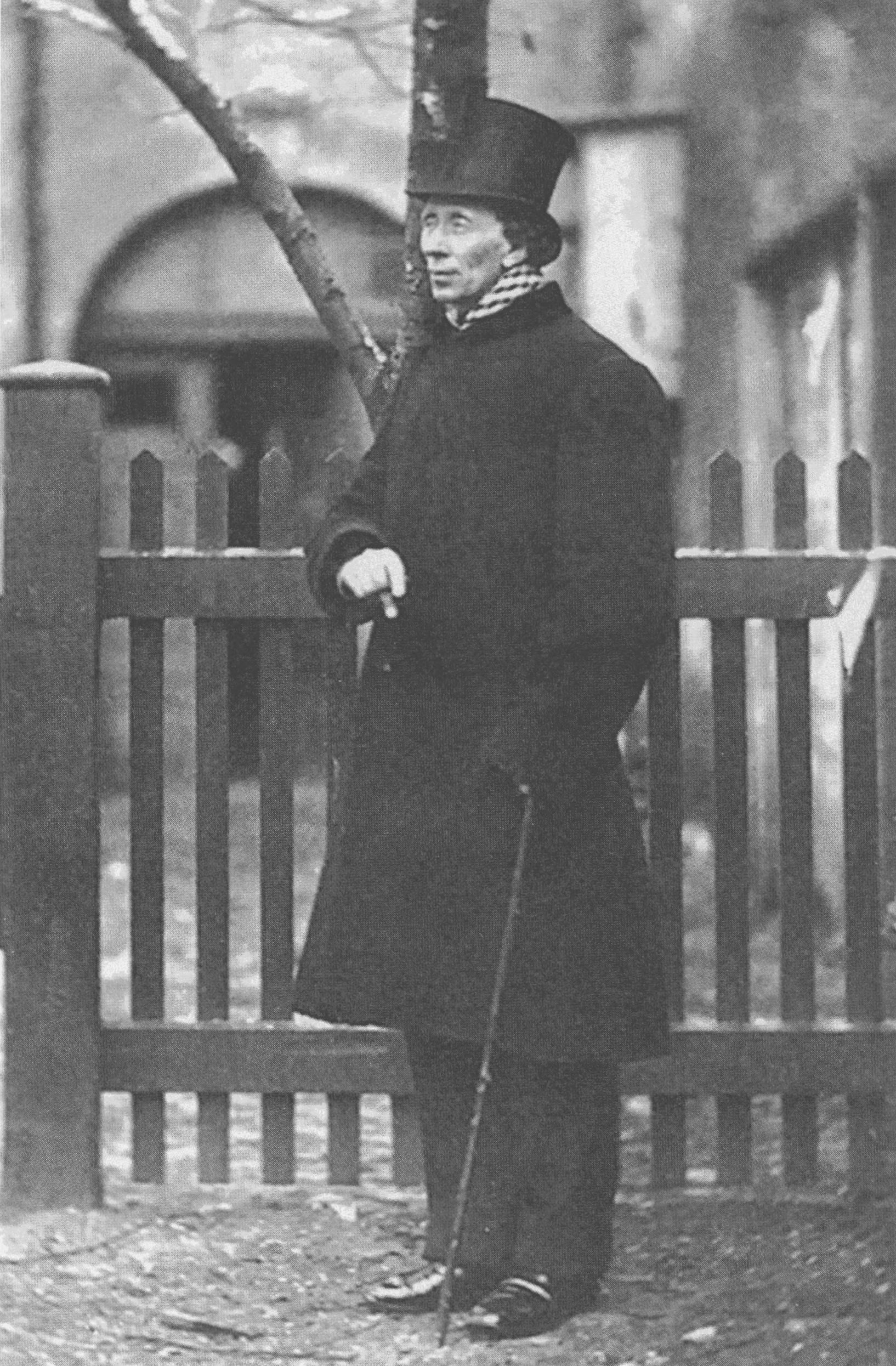 Ханс Кристиан у дома Коллинов 15 марта 1862 года