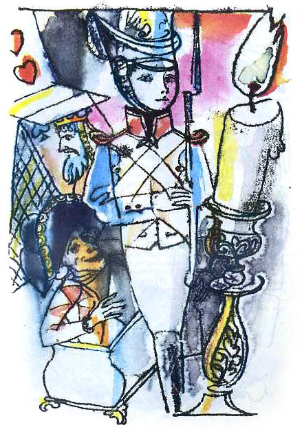 Иллюстрации Г.А.В. Траугот к сказке «Стойкий оловянный солдатик»