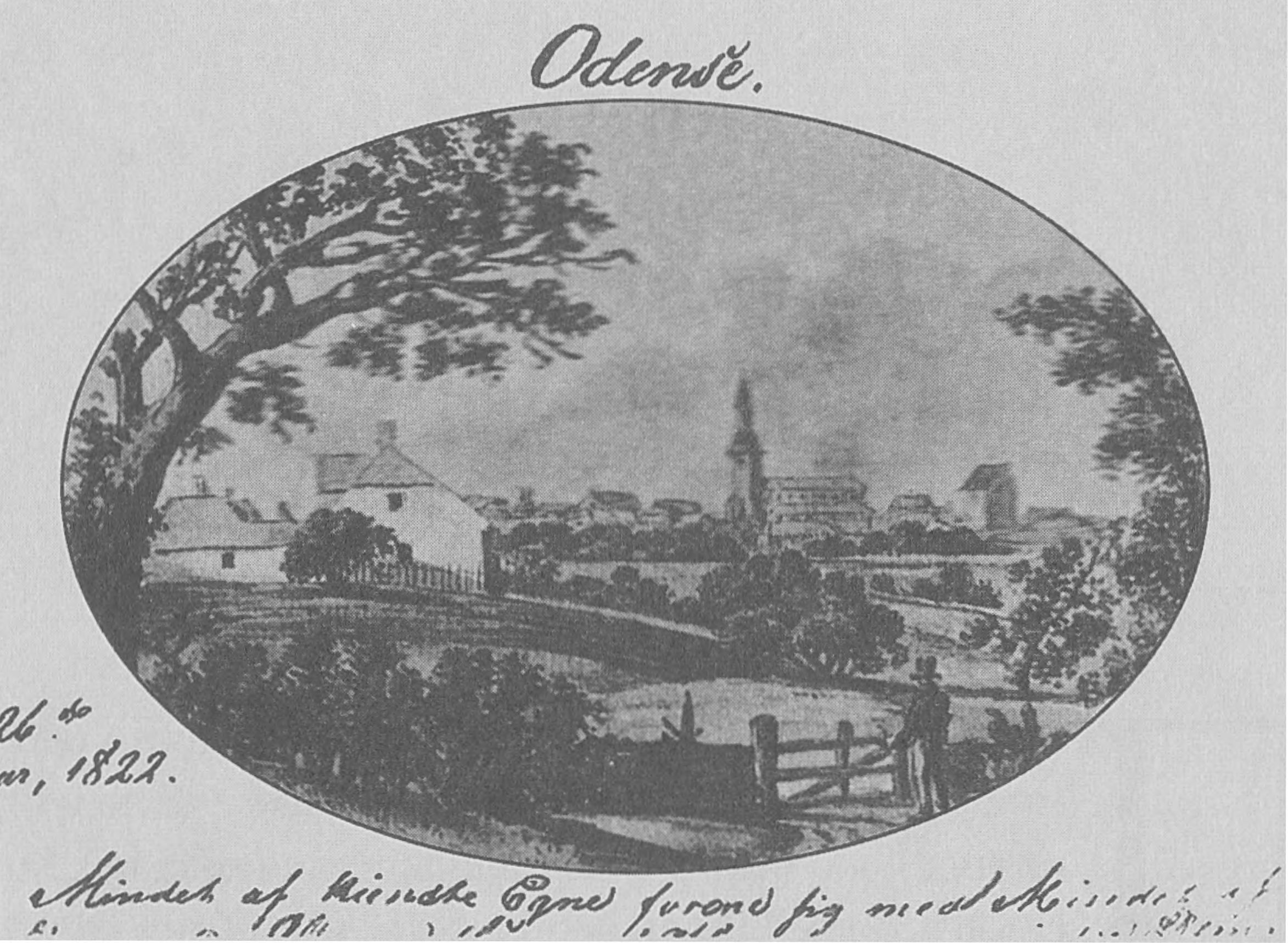 Оденсе, 1822. Рисунок Й.Х.Т. Ханка