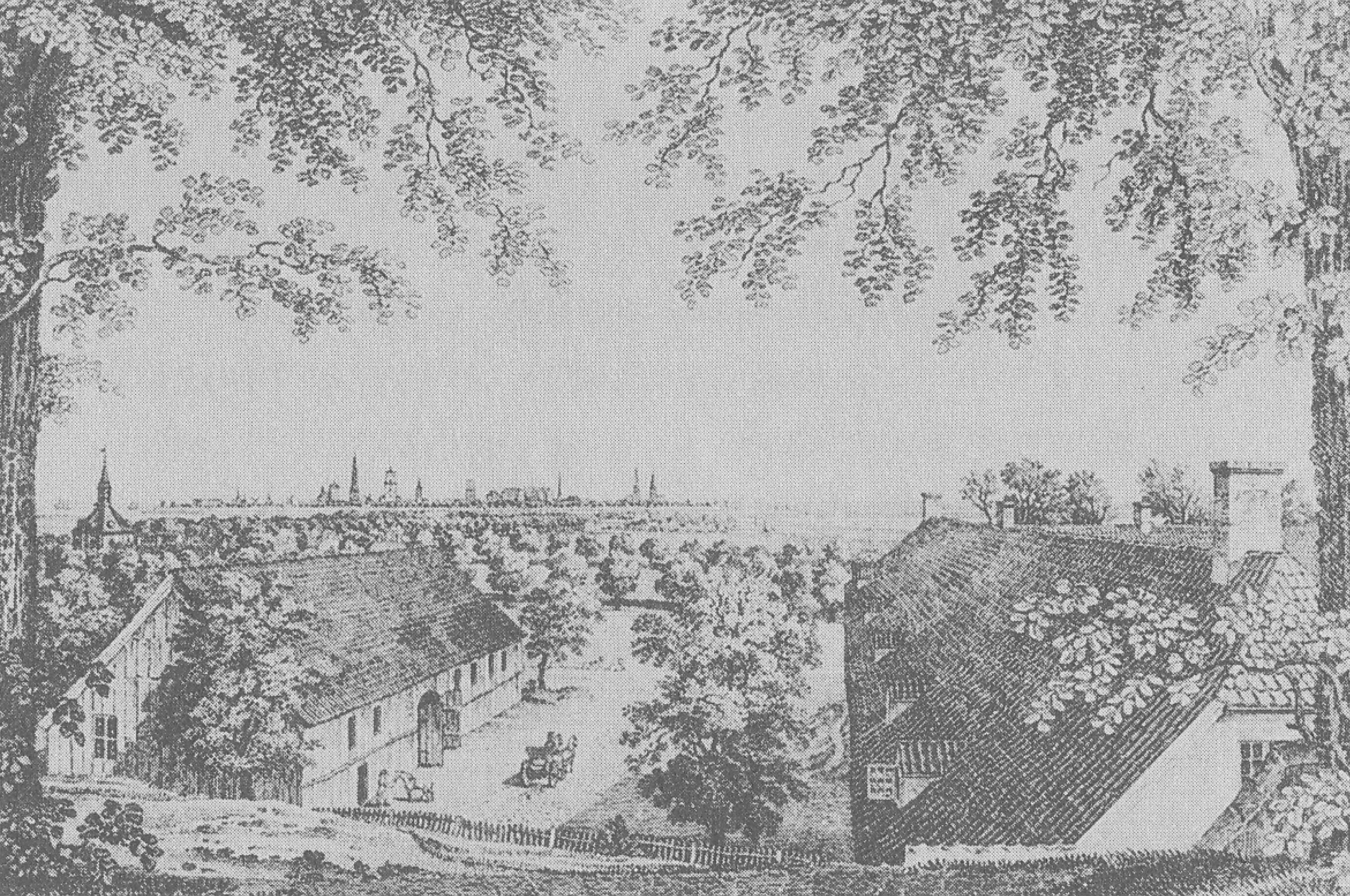 Вид на Копенгаген из Фредериксберга. Рисунок Х.Г.Ф. Хольма