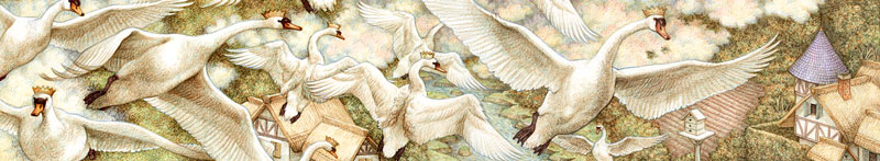 Иллюстрации Энн Ивонн Гилберт к сказке «Дикие лебеди»