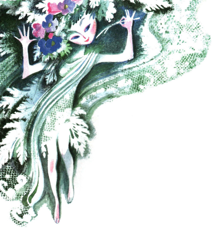 Иллюстрации Ники Гольц к сказке «Холм лесных духов»