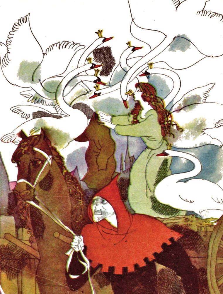 Иллюстрации Светланы Ким к сказке «Дикие лебеди»