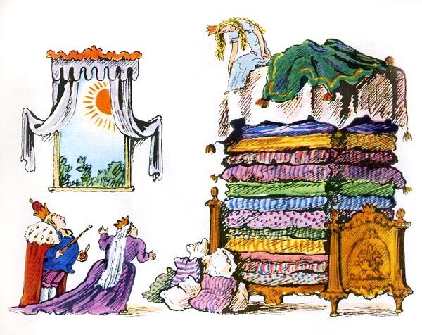 Иллюстрации Владимира Конашевича к сказке «Принцесса на горошине»