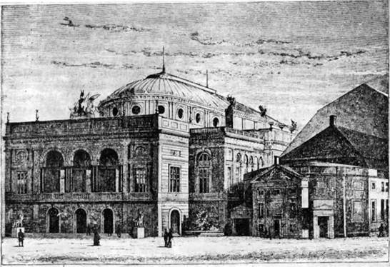 Королевский театр Дании. Гравюра 1730-х годов