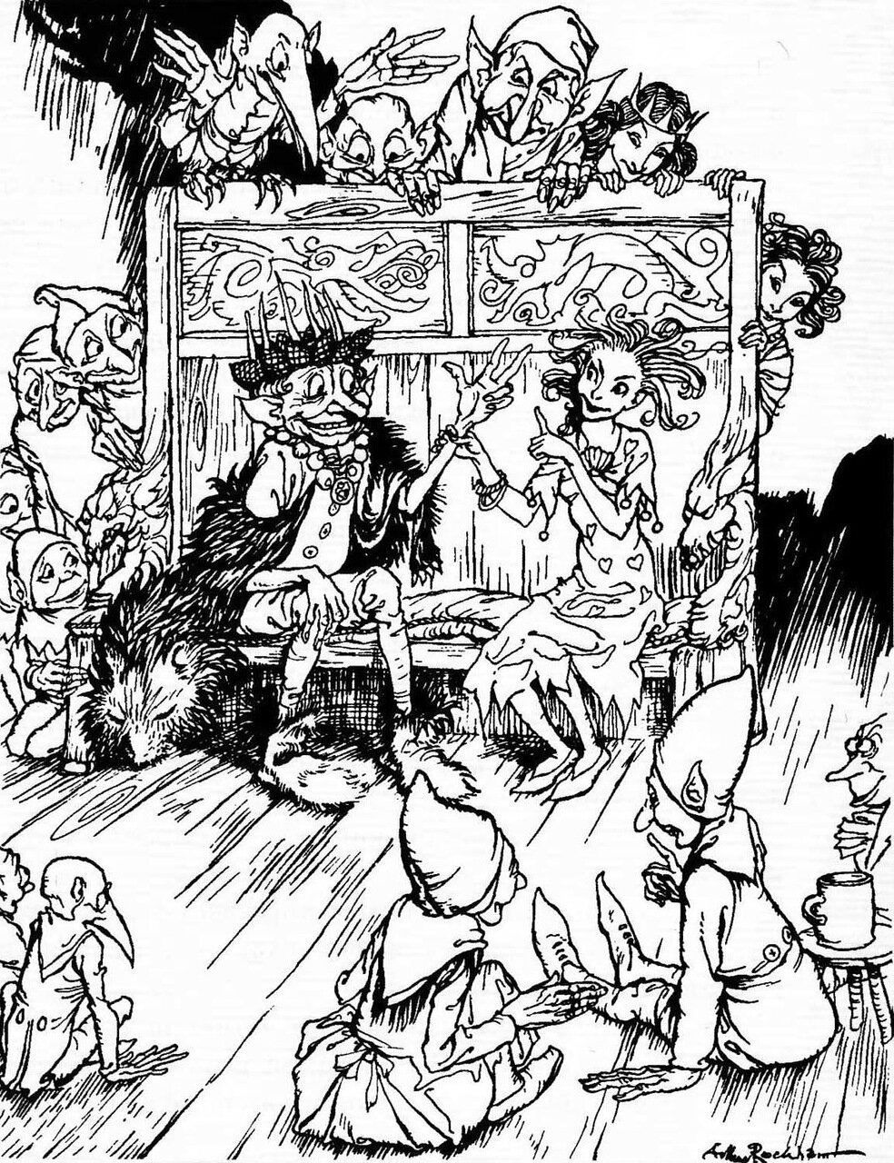 Иллюстрации Артура Рэкхема к сказке «Волшебный холм»
