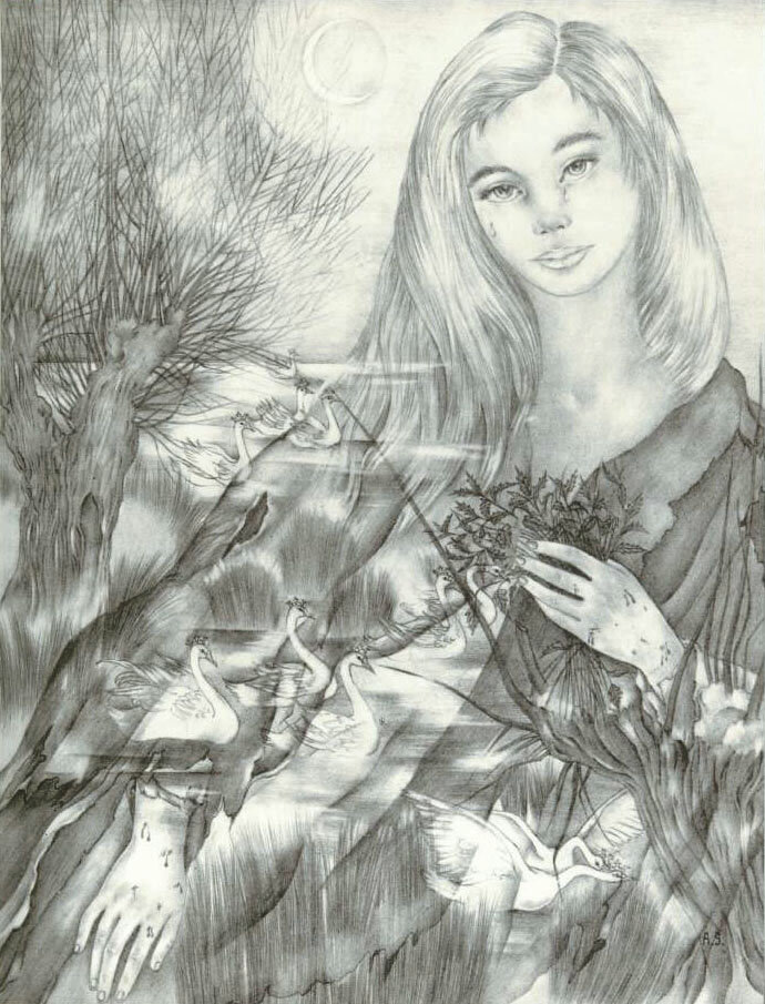 Иллюстрации Адриенны Сегур к сказке «Дикие лебеди»