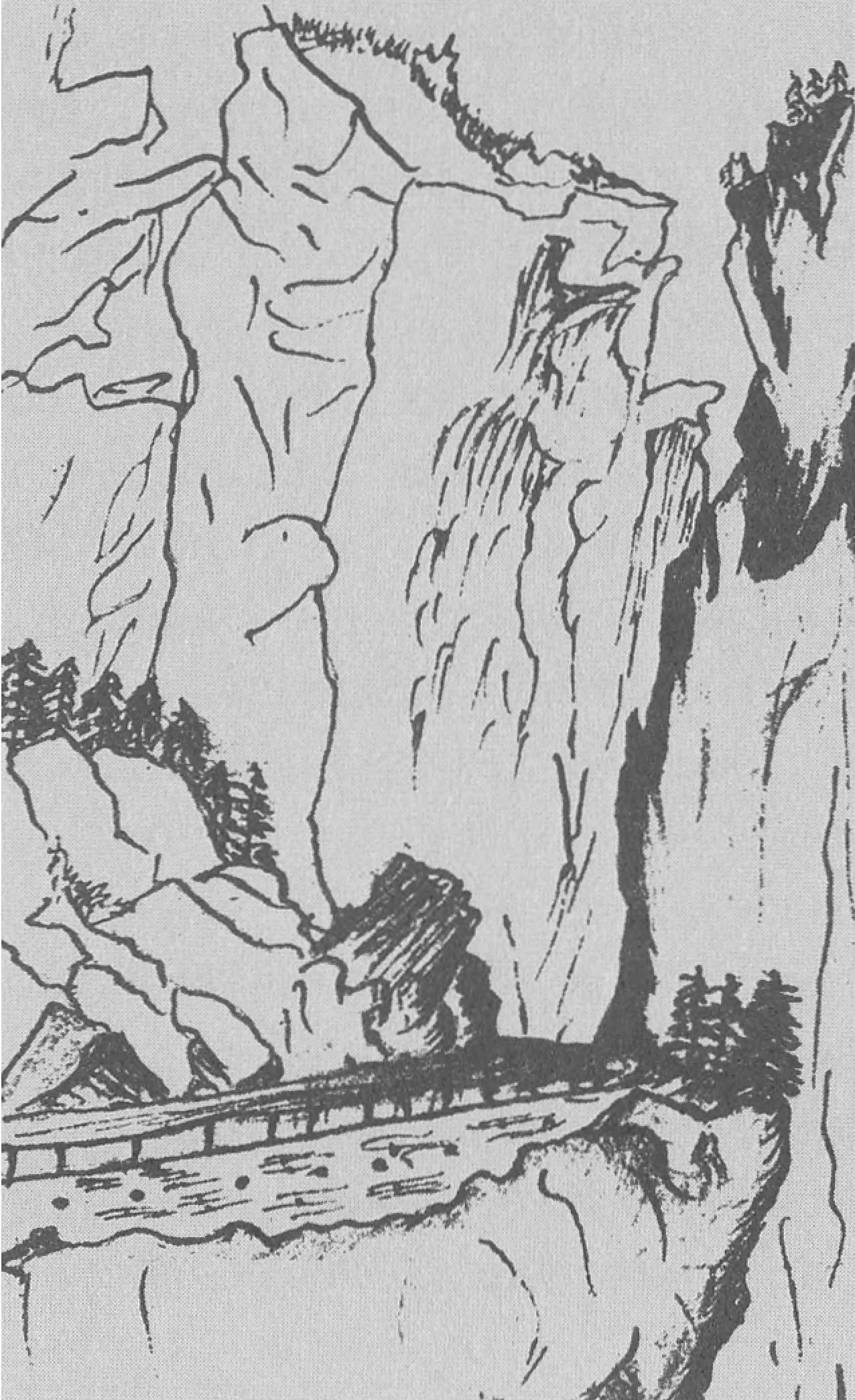 Перевал Симплон в Альпах. Рисунок Х.К. Андерсена