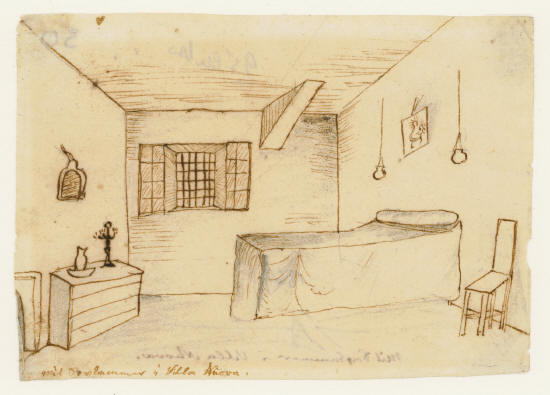 Х.К. Андерсен. Моя спальня на вилле Нуова. Рим, Италия. 23 апреля 1834 года