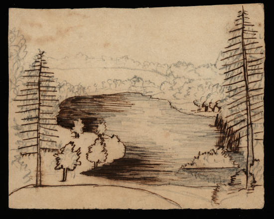 Х.К. Андерсен. Пейзаж с озером и лесом