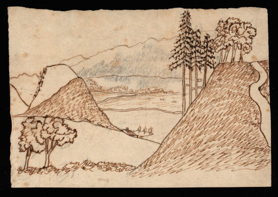 Х.К. Андерсен. Холмистый пейзаж с видом на долину