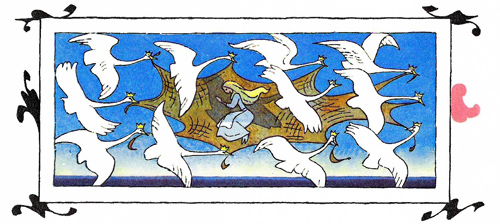 Иллюстрации Э. Булатова и О. Васильева к сказке «Дикие лебеди»