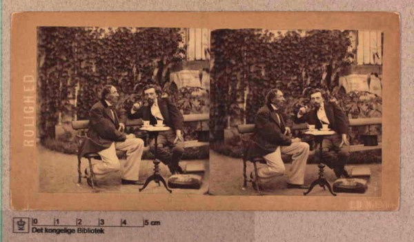 Андерсен и Карл Генрих Блох в Ролигхеде. Фотограф И.Б. Мельхиор, 1868