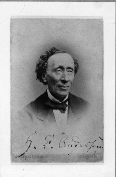 Ханс Кристиан Андерсен. Фотограф Н.К. Хансен и Шоу, 1868