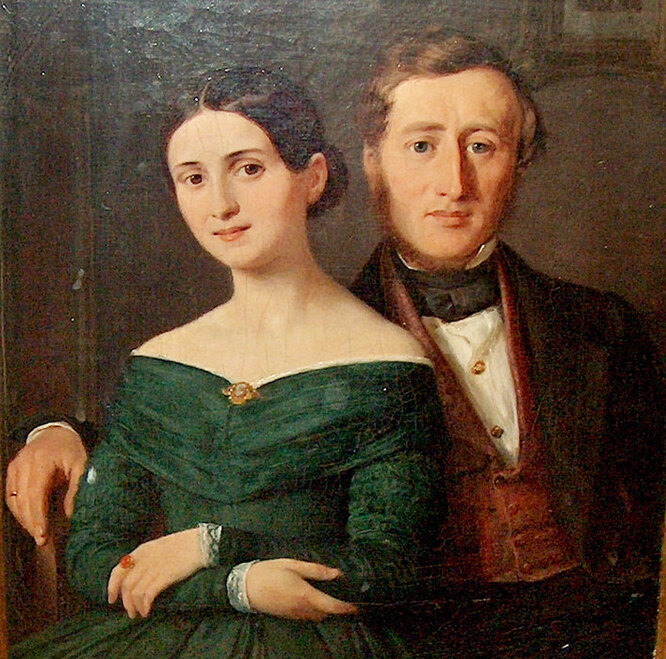 Генриетта и Эдвард Коллин. Художник У. Марстран, 1842 год