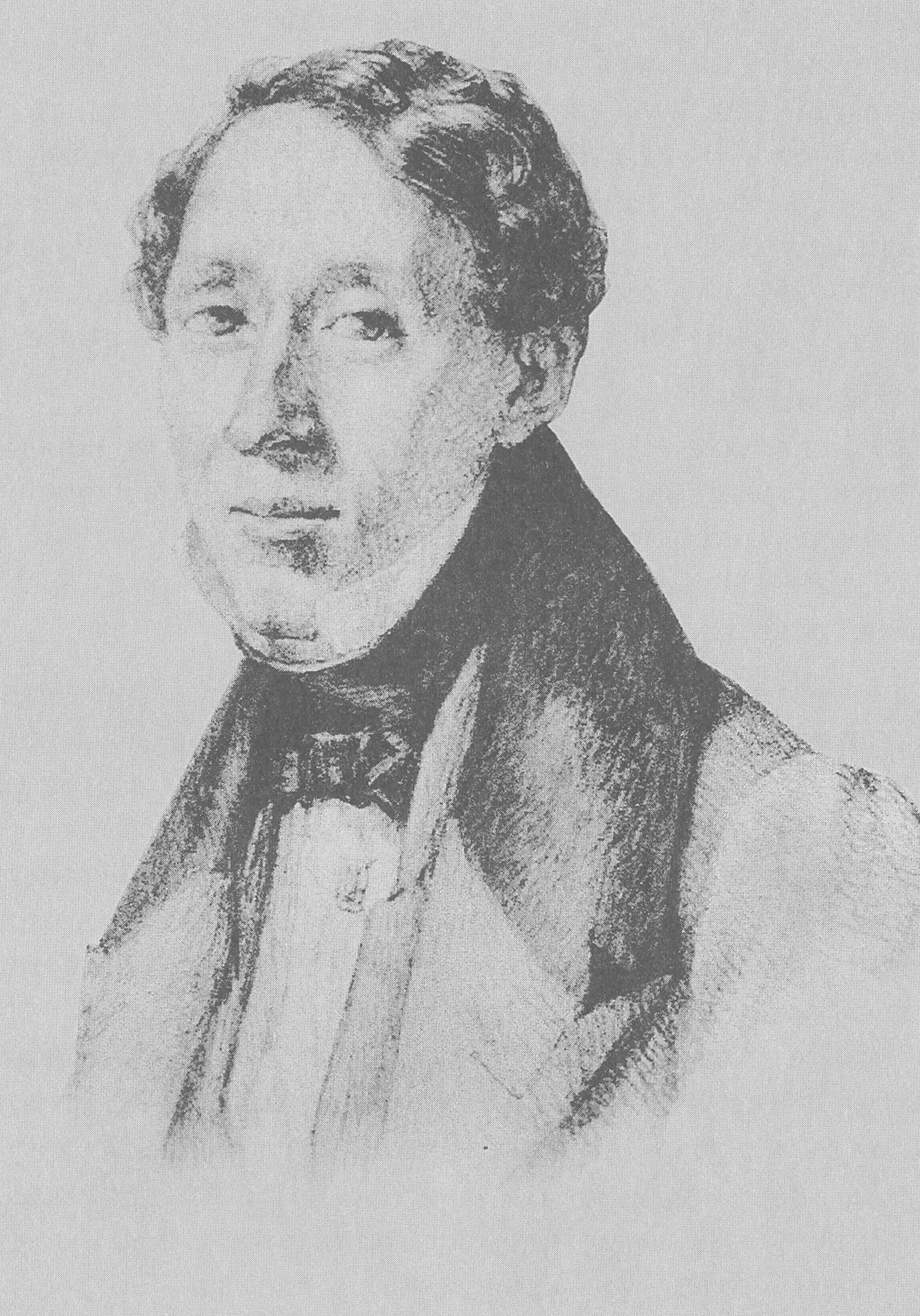 Х.К. Андерсен. Портрет работы Адама Мюллера. 1833