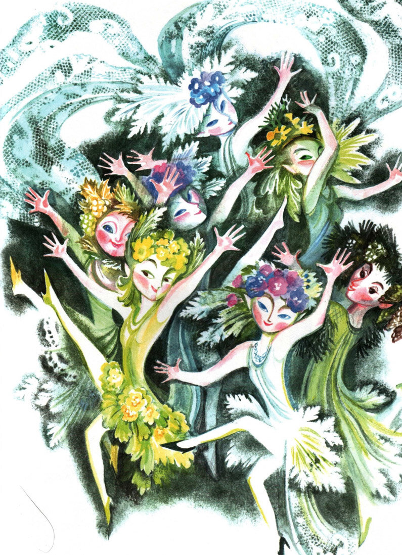 Иллюстрации Ники Гольц к сказке «Холм лесных духов»