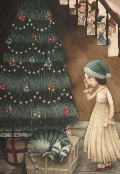 Иллюстрации Josе Sanabria к сказке «Девочка со спичками»