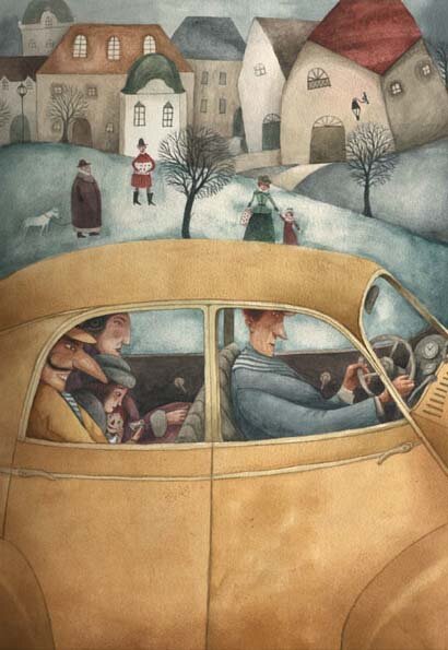 Иллюстрации Josе Sanabria к сказке «Девочка со спичками»