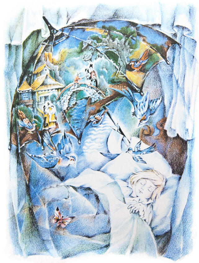 Иллюстрации Натальи Орловой к сказке «Оле-Лукойе»