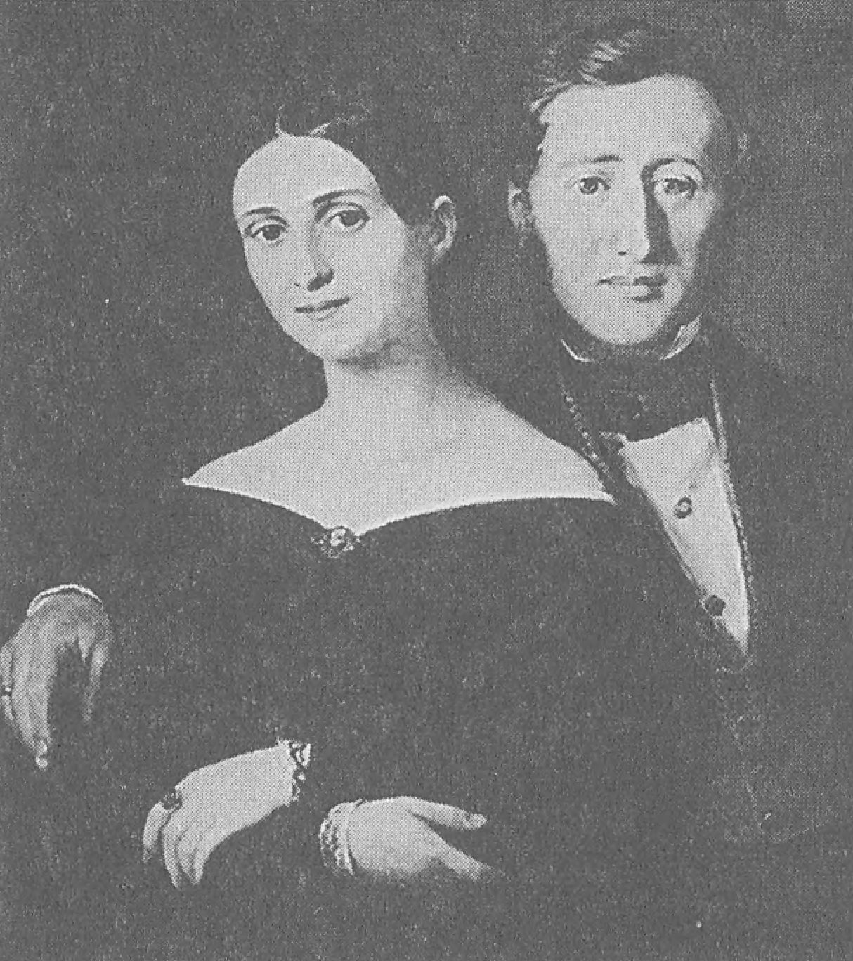 Сын Й. Коллина Эдвард с женой Хенриеттой. Портрет работы В. Марстранда