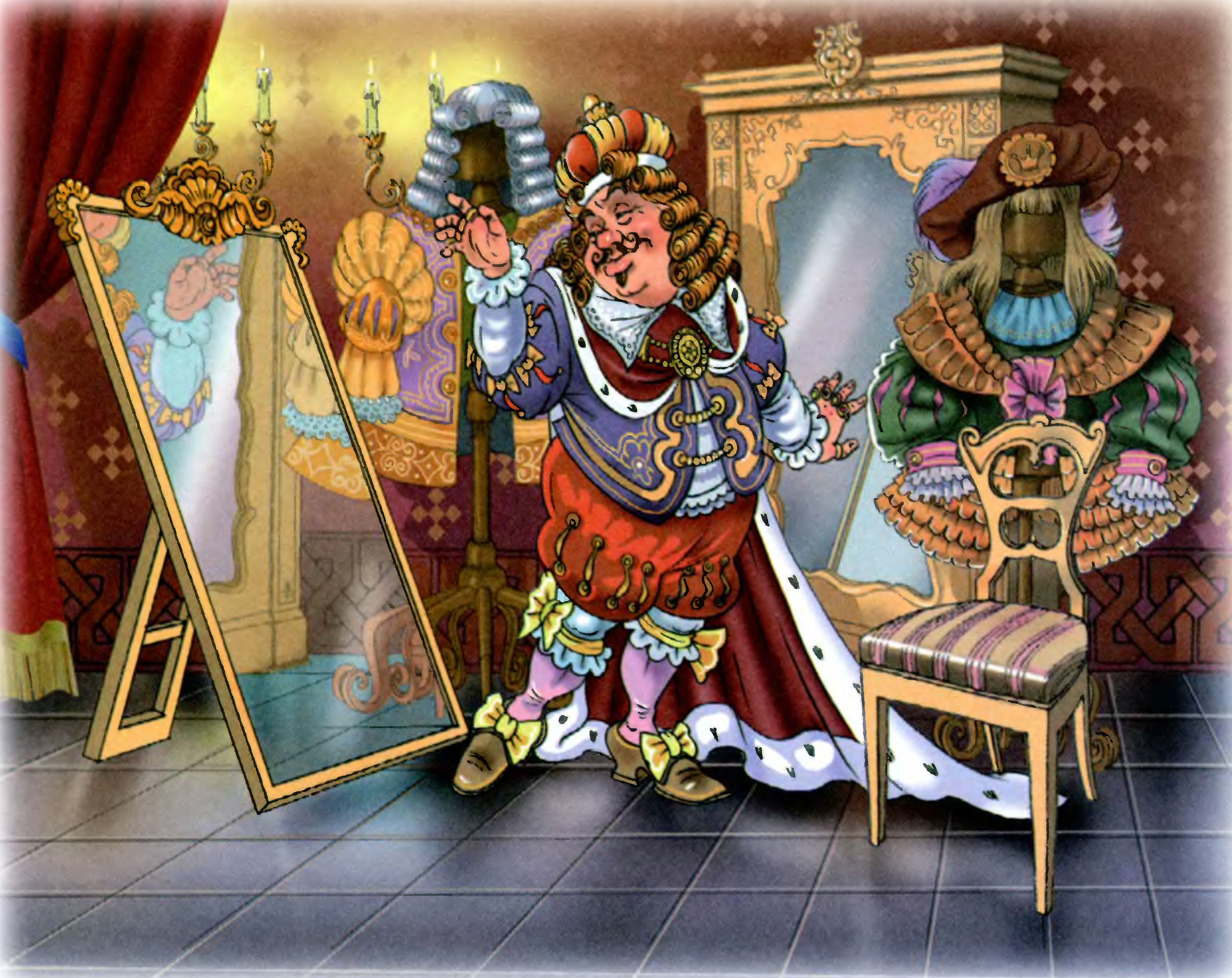 Иллюстрации Вячеслава Смирнова к сказке «Новый наряд короля»