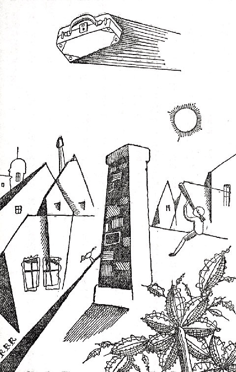 Иллюстрации Takeo Takei к сказке «Сундук-самолет»