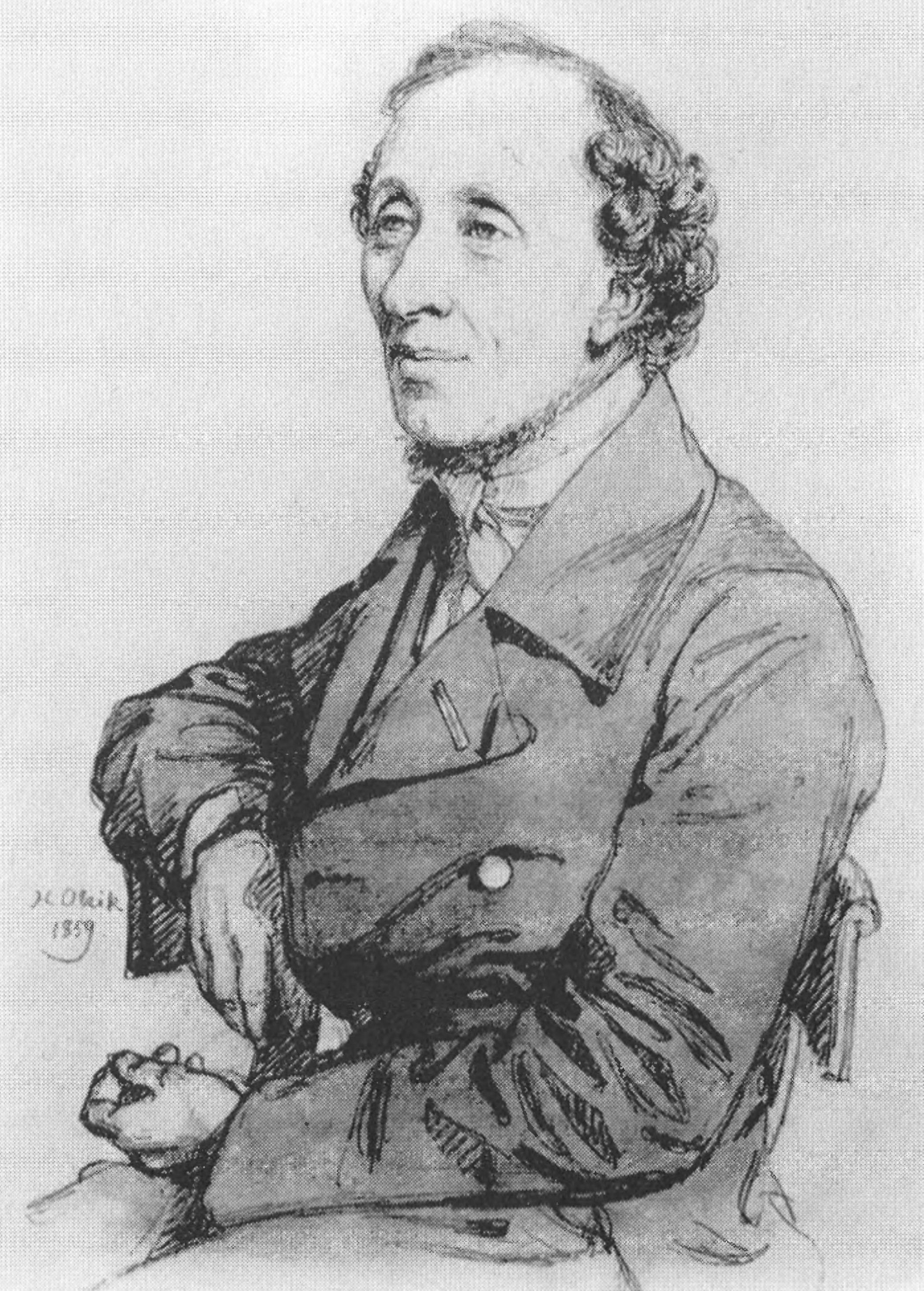 Портрет Андерсена работы художника Х. Ульрика, 1859 г.